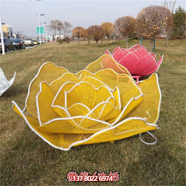 不銹鋼玫瑰花鏤空雕塑擺件，點(diǎn)綴戶外公園花園