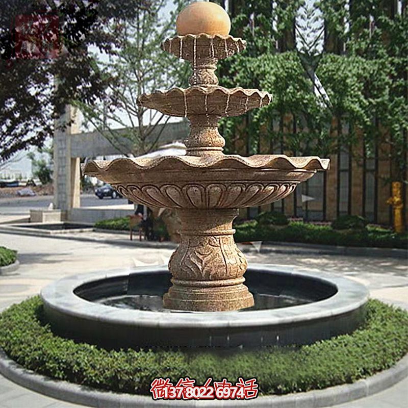 多層景觀噴泉石雕，為學院增添獨特的個性