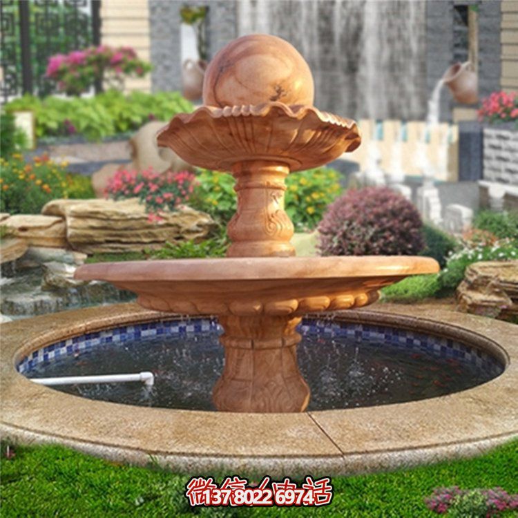 歐式紅色風水球裝飾，營造美麗晚霞氣息