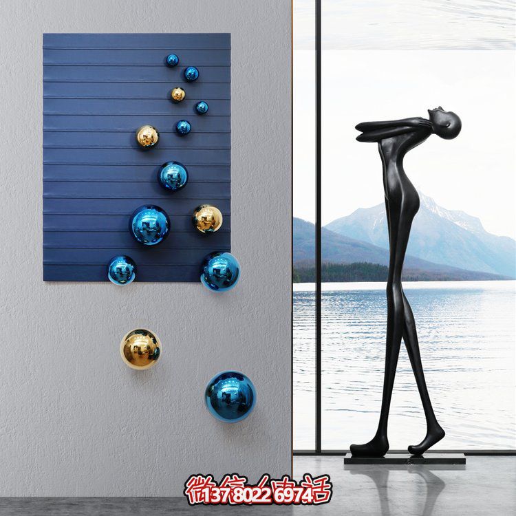 創(chuàng)意仿銅玻璃鋼抽象人物雕塑