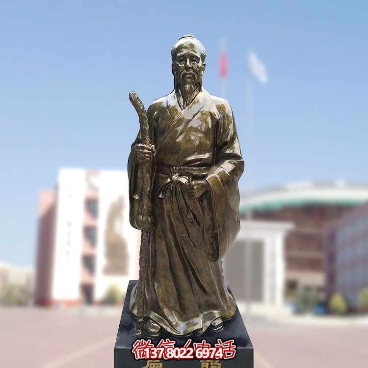 仿銅扁鵲雕塑，玻璃鋼制戶外裝飾