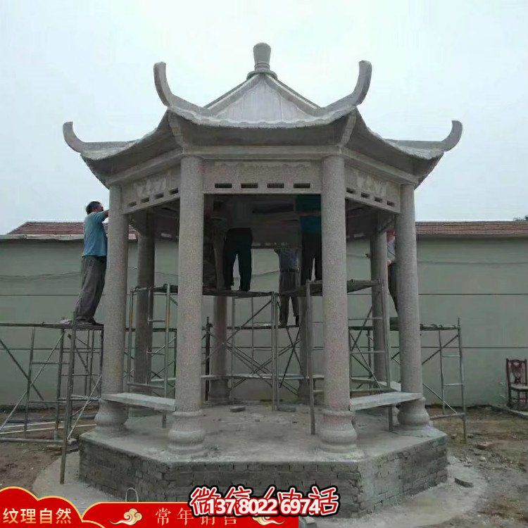 創意涼亭大理石雕塑，為戶外公園帶來獨特魅力