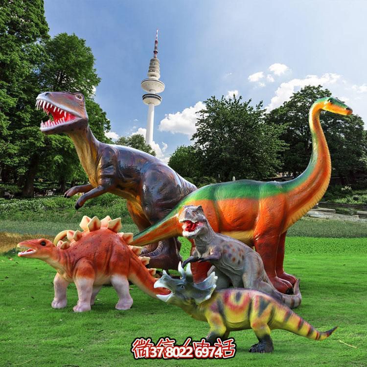 創意恐龍玻璃鋼擺件，裝飾園林景觀與游樂場