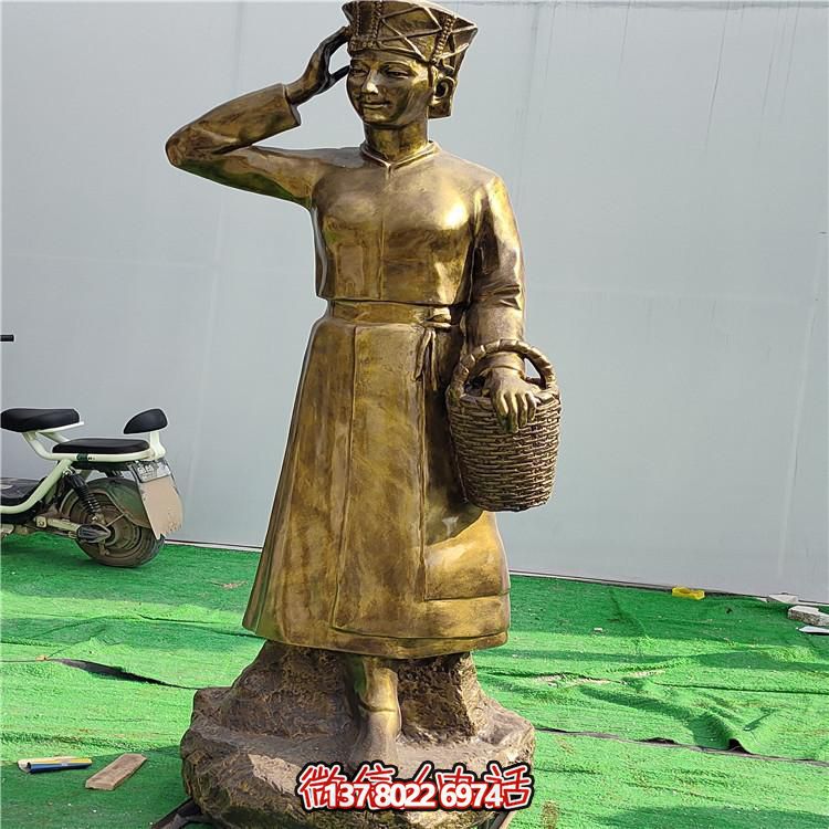 玻璃鋼仿銅民俗人物雕像景觀(guān)擺件