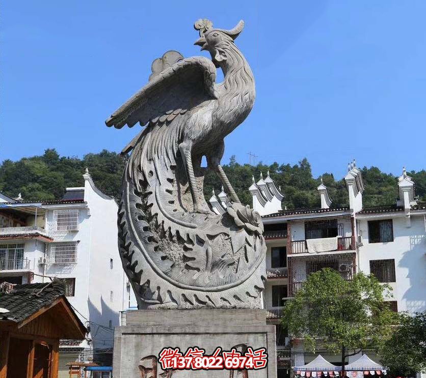鳳凰雕塑，給公園帶來靈動之美