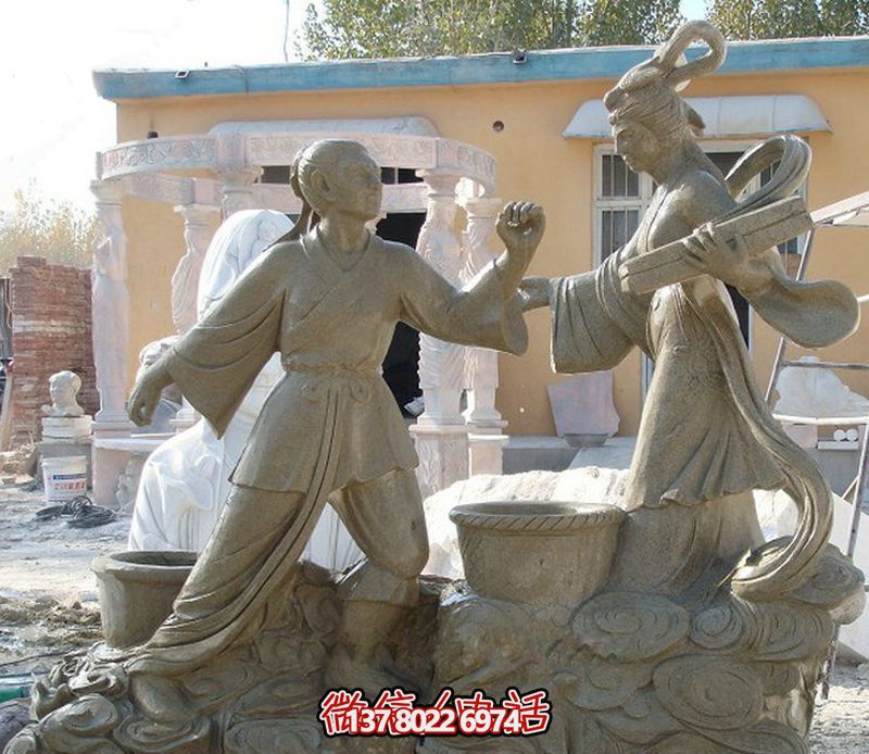 公園景觀(guān)牛郎織女砂巖雕塑 公園景觀(guān)牛郎織女砂巖雕塑