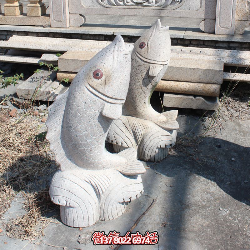 公園廣場(chǎng)鯉魚(yú)吐水景觀石雕噴泉