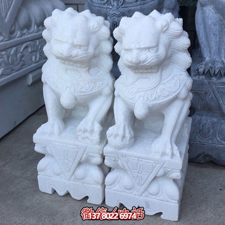 獅子雕塑，戶外園林庭院門口擺放鎮宅獅子