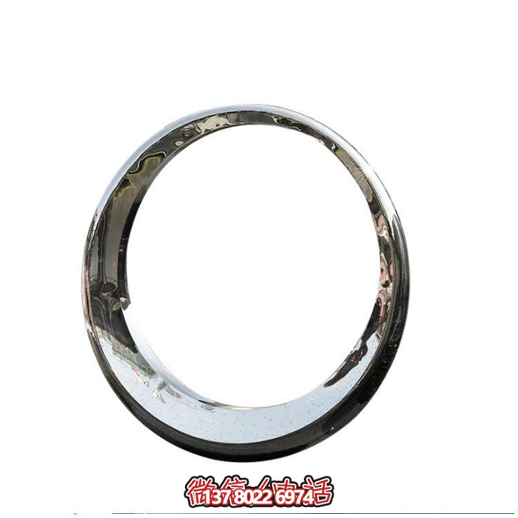 不銹鋼鏡面圓環(huán)藝術(shù)景觀(guān)雕塑小區(qū)花園噴泉擺件