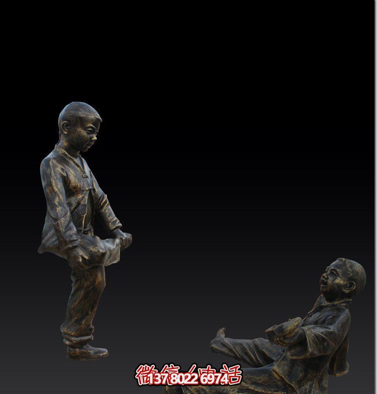 景區銅雕兒童撞拐雕塑 景區銅雕兒童撞拐雕塑