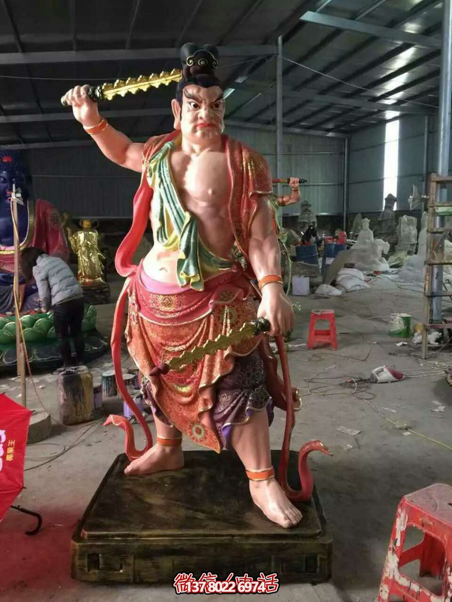 玻璃鋼彩繪寺廟哼哈二將雕塑 玻璃鋼彩繪寺廟哼哈二將雕塑