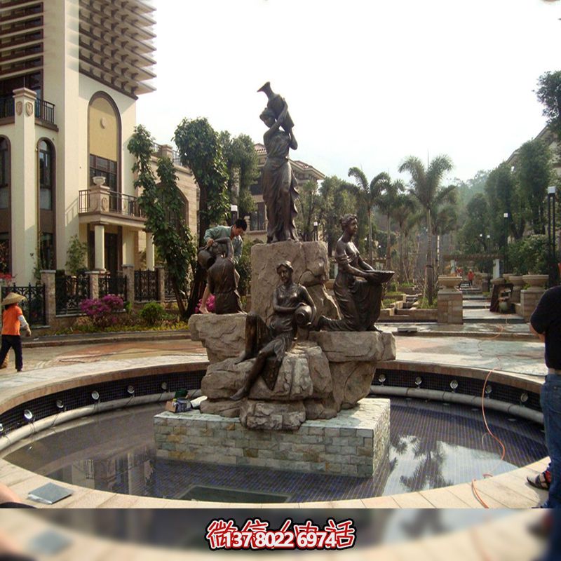 小區(qū)園林歐式人物銅雕噴泉水景雕塑 小區(qū)園林歐式人物銅雕噴泉水景雕塑