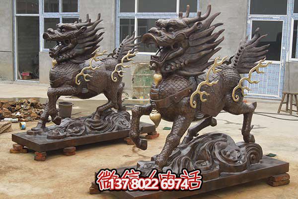 麒麟雕塑-戶外廣場大型景觀不銹鋼仿銅麒麟雕塑 麒麟雕塑-戶外廣場大型景觀不銹鋼仿銅麒麟雕塑