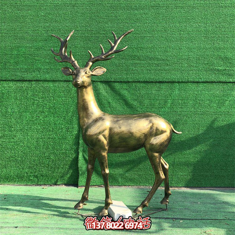 玻璃鋼仿銅鹿，梅花鹿