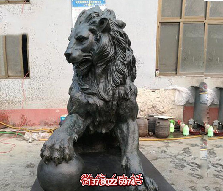 戶外景區不銹鋼仿銅石雕獅子雕塑 戶外景區不銹鋼仿銅石雕獅子雕塑