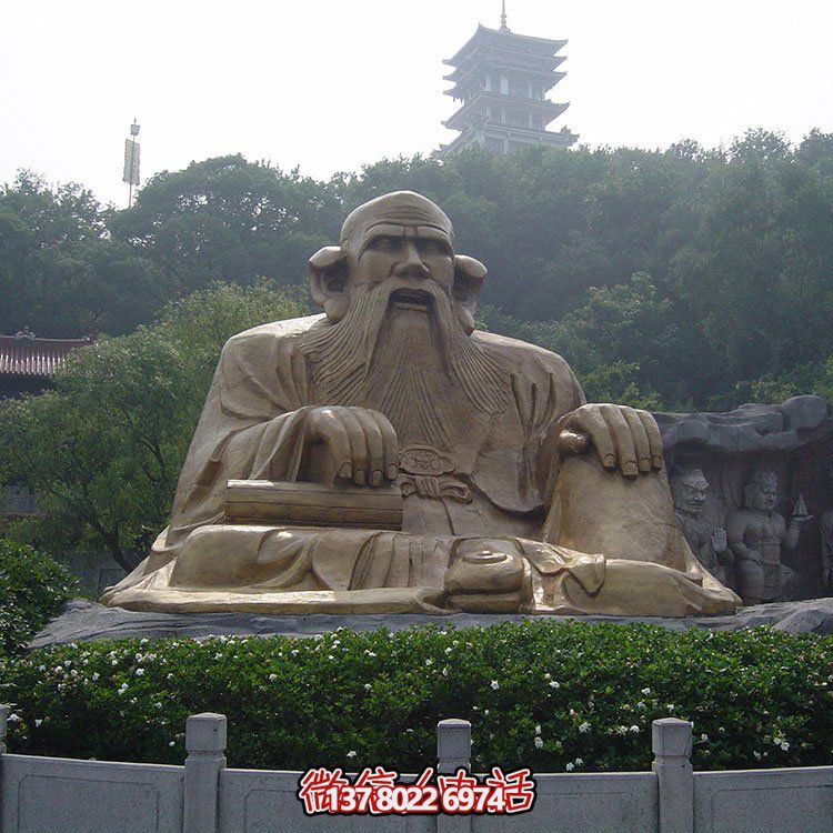 廣場景區大型銅雕老子，戶外仿銅古代人物雕塑