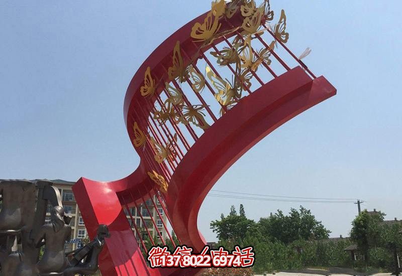 廣場不銹鋼多個(gè)蝴蝶雕塑