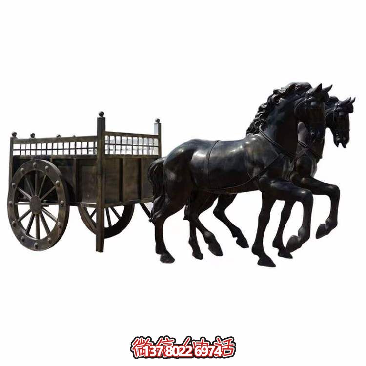 園林戶(hù)外大型銅雕馬車(chē)雕塑
